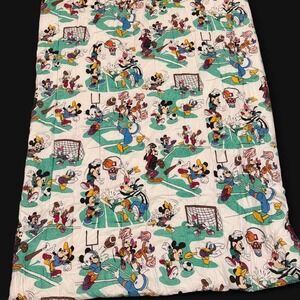 Vintage Walt Disney Mickey Friends Sports Comforter Blanket 80s Reversible Twin